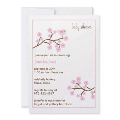 Cherry Blossom Baby Shower Invitations by cocoamintprints