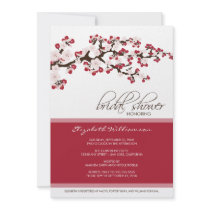 Cherry Blossom Bridal Shower Invitation (crimson)