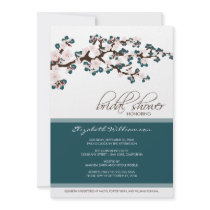 Cherry Blossom Bridal Shower Invitation (teal)