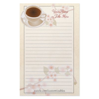 Cherry Blossom Coffee Stationery by Customizables