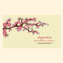 Cherry Blossom Custom Business Cards (pink) business cards
