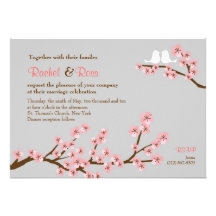 Cherry Blossom Garden Wedding Invitations