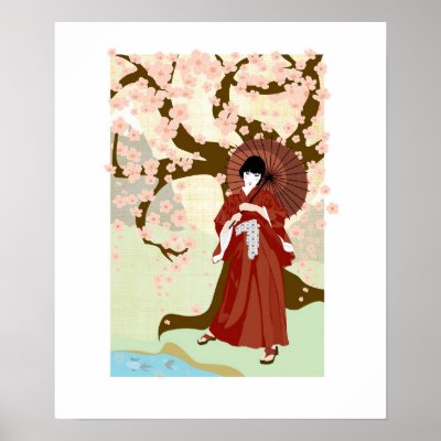 cherry blossom geisha posters by asura_b