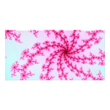 Cherry Blossom - Gentle Pink Fractal Swirls Photo Card Template
