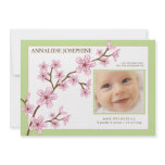 Cherry Blossom Girl Birth Announcement : baby mint