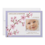 Cherry Blossom Girl Birth Announcement : lilac