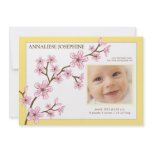 Cherry Blossom Girl Birth Announcement : yellow