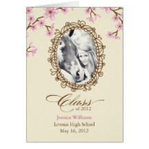 Cherry Blossom Graduation Announcement Cards