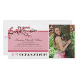 Cherry Blossom Graduation Announcement (pink) Custom Photo Card