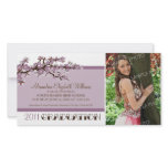 Cherry Blossom Graduation Announcement (purple) Photo Card