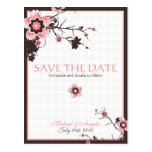 Cherry Blossom Modern Custom Save The Date Postcards