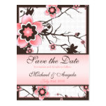 Cherry Blossom Modern Custom Save The Date Post Card