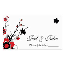 Cherry Blossom Modern Custom Table / Place Card Business Card Template