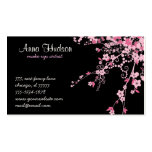 Cherry Blossom Pink, Black Business Cards
