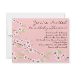 Cherry Blossom Pink & Brown Baby Shower invitations
