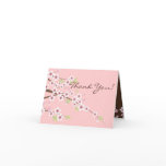 Cherry Blossom Pink & Brown Thank You Cards