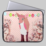 Cherry Blossom Pretty Pink Pok-a-dot Fawn Computer laptop sleeves