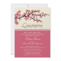 Cherry Blossom Quinceanera Invitation (pink)