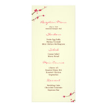 Cherry Blossom Reception Menu Rack Card