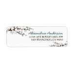 Cherry Blossom Return Address Label (blue)
