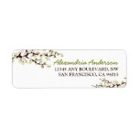 Cherry Blossom Return Address Label (lime)