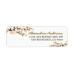Cherry Blossom Return Address Label (yellow)