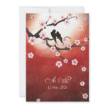 Cherry Blossom Sakura Love Birds Wedding Invite