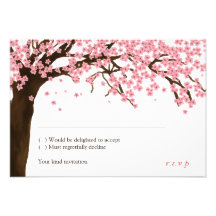 Cherry Blossom / Sakura Watercolor RSVP Custom Invite