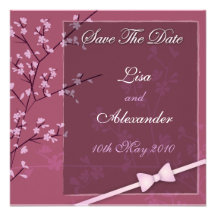 Cherry Blossom Save The Date :: Pink Custom Announcements