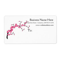 Cherry Blossom Tree Branch Shipping Label