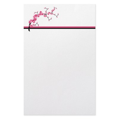 Cherry Blossom Tree Branch Stationery Design 4 by mrssocolov2