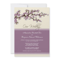 Cherry Blossom Wedding Invitation (purple)