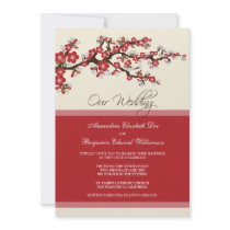 Cherry Blossom Wedding Invitation (red)