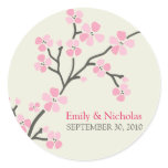 Cherry Blossom Wedding Invitation Seal 2 (pink) stickers