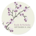 Cherry Blossom Wedding Invitation Seal 2 (plum)