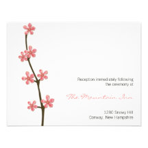 cherry blossom wedding reception personalized announcement