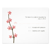 cherry blossom wedding RSVP Announcement