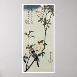 Cherry Blossoms and Small Bird Print