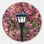 Cherry Blossoms And Victorian Lamp Post Sticker stickers