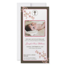 Cherry Blossoms Baptism Announcement (pink)