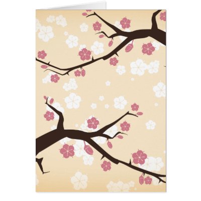 Cherry Blossoms Branch Weddings Greeting Cards by perfectpearink