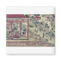 Cherry blossoms on the bank by Nishimura,Shigenaga Refrigerator Magnet