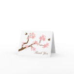 Cherry Blossoms on white Thank You Card