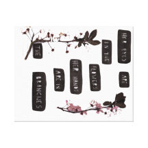 Cherry blossoms painting stretched canvas prints