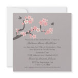Cherry Blossoms Pink/Grey Bridal Shower Invite