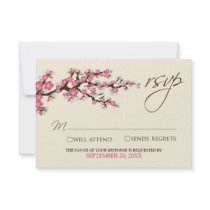 Cherry Blossoms RSVP Card (pink)