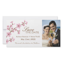 Cherry Blossoms Save The Date Invitation Customized Photo Card