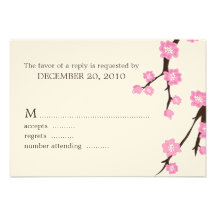 Cherry Blossoms Wedding Response Cards Invite
