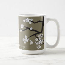 Cherry Blossoms White Sakuras Flowers Zen Mug