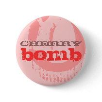 cherry bomb button pin  badge